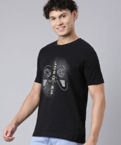 Graphic Printed Round Neck Slim Fit Cotton T-shirt