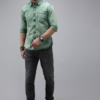 The Lifestyle Co Men Green Solid Slim Fit Casual Shirt