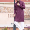 CRYTSAL REVENUE  Men Embroidered Cotton Rayon Straight Kurta  (Purple)