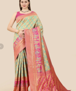 Women's Self Design Multi Colored Saree With Blouse