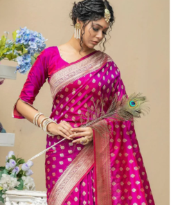 Magenta Purple Banarasi Butti Saree