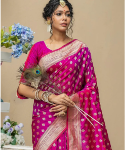 Magenta Purple Banarasi Butti Saree