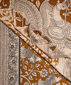 Buy Nellore Kalamkari Printed Cotton Saree with Blouse Piece Online at iTokri.com-SOUTH KARGHA