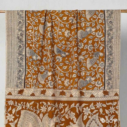 Buy Nellore Kalamkari Printed Cotton Saree with Blouse Piece Online at iTokri.com-SOUTH KARGHA