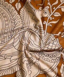 Buy Nellore Kalamkari Printed Cotton Saree with Blouse Piece Online at iTokri.com-SOUTH KARGHA