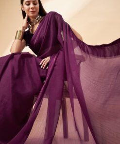 all about you Pure Chiffon Saree by Myntra