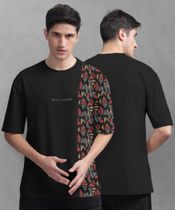 BULLMER Trendy Printed Oversized Round Neck T-shirt for men