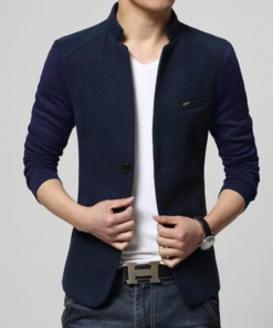 Single Breasted Slim Fit Woollen Blazer