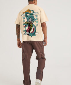 DRAGONITE MEN OVERSIZED PRINTED T-SHIRT