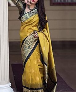 Women's Kanjivaram Soft Silk Saree With Blouse Piece.