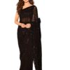 Women's Sequence Georgette Saree with Unstitched Blouse Piece