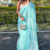 Sky Blue Organza Saree