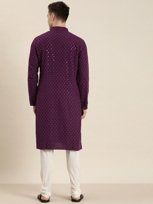 Men Ethnic Motifs Embroidered Chikankari Kurta