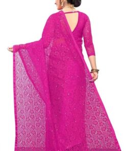 LOROFY Women's Net Saree (Brasoss