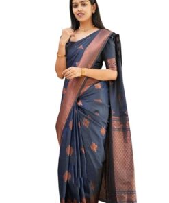 Women's Kanjivaram Soft Pure Silk Saree With Blouse Piece