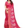 Women's Printed Zari Patta Poly Cotton Saree with Unstitched Blouse Piece