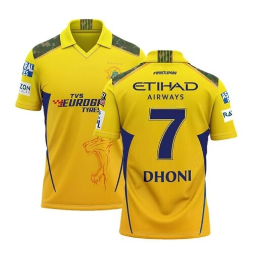 Thala Dhoni 7 Cricket Team CSK Jersey Tshir