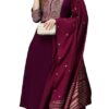 Women Viscose Embroidered Kurti Pant and Dupatta Set