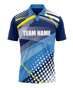 Cricket Polo Collar Sports Jersey for Men with Team Name, Name and Number Printed