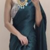 Women's Ready to Wear Satin Silk 1 Minute Pre Pleated Saree with Hand Work Tassels