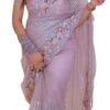 Organza Silk Fabric Saree With Embroidery Thread Sequins Work Bollywood Saree