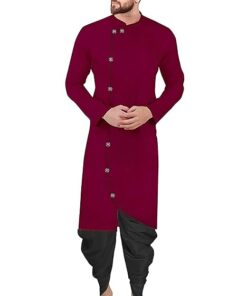 trustous Mens Cross Kurta Dhoti Set In Cotton