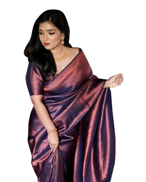 Avantika Fashion Women's Kanjivaram Soft Lichi Silk Saree With Blouse Piece