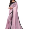 Women's Sequence Lace, Foil Paper, Dyed Lycra Shimmer Saree with Unstitched Blouse Piece