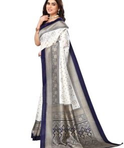 Women's Printed Poly Silk Saree with Unstitched Blouse Piece