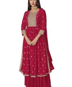 Women's Ethnic Wear Nyra Cut Embroidery Kurti Plazzo and Dupatta