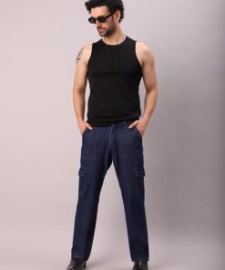 Bell-Bottom Men Cargo Jeans