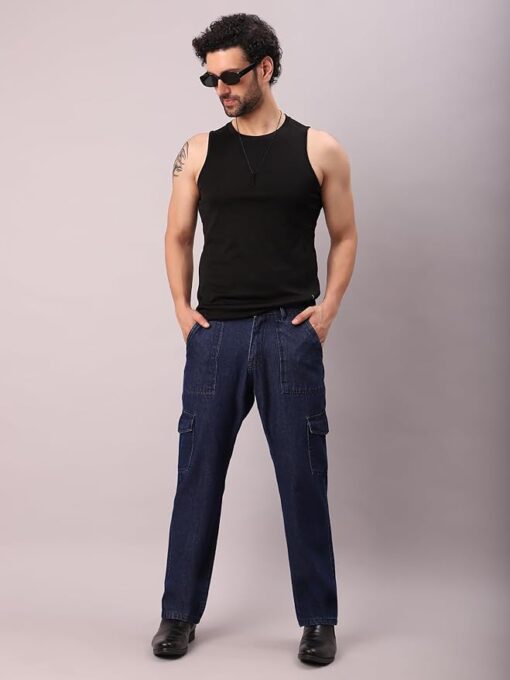 Bell-Bottom Men Cargo Jeans