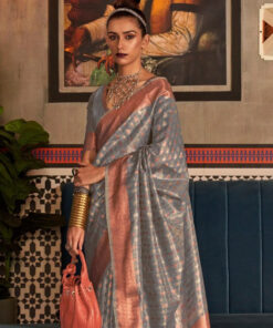 Ethnic motif Woven Design Zari Kanjeevaram Saree