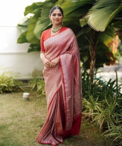 Women's Soft Lichi Silk Banarasi Kanjivaram Saree