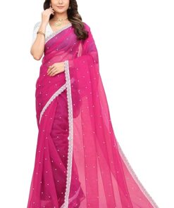 LOROFY Women's Self Design Net Saree