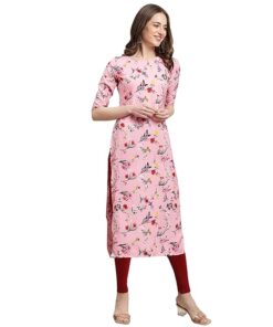 Pinkmint Women's Crepe Digital Print Straight Kurta