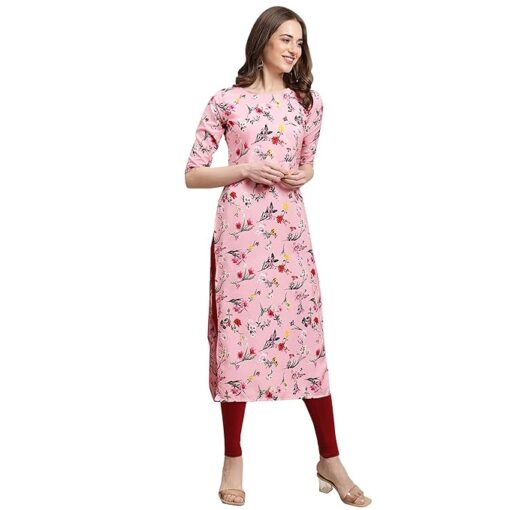 Pinkmint Women's Crepe Digital Print Straight Kurta