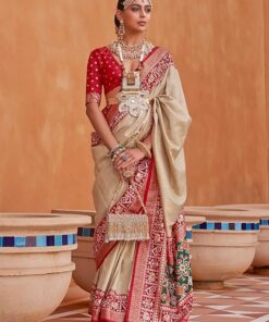 Woven Design Zari Work Pure Patola Silk Saree for Women With Unstitched Blouse Piece