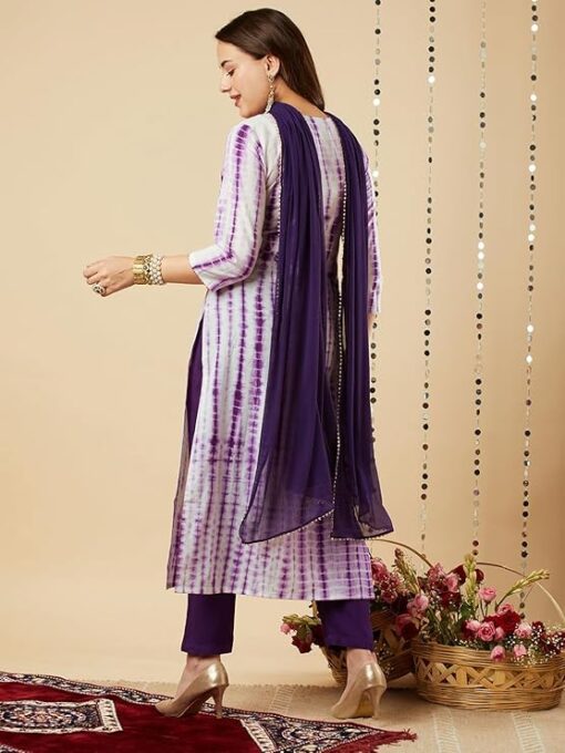 Women's Rayon Blend Straight Printed Kurta with Pant