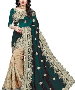 Women's Plain Weave Silk Embroidery Work Saree With Blouse Piece | traditional saree