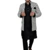 Amzira Men's Jacquard Casual Regular Printed Full Sleeve Knee Length Kurta Pyjama With Long Koti Jacket/Waistcoat 3 Piece Ethnic Wear Set