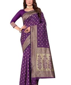 Women's Pure Kanjivaram Soft Silk Saree for Wedding With Blouse Piece