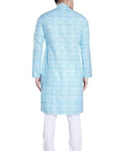 Men's Sequince Embroidered Printed Cotton Blend Only Slim Fit Kurta