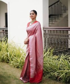 Women's Soft Lichi Silk Banarasi Kanjivaram Saree