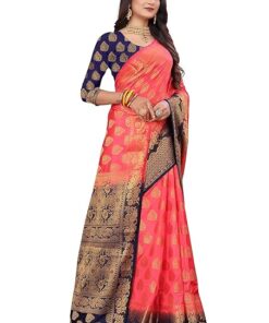 Women's Banarasi Art Silk Saree With Unstitched Blouse Piece