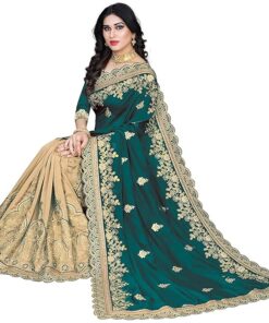 Women's Plain Weave Silk Embroidery Work Saree With Blouse Piece | traditional saree