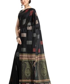 Women's Silk Blend Printed Saree With Blouse Piece