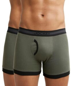 Men's Super Combed Cotton Rib Solid Boxer Brief with Stay Fresh Properties (Pack of 2)