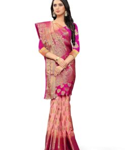 NEEAH Women's Banarasi Art Silk Saree With Unstitched Blouse Piece