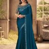 Women's Silk Embroidered Heavy Border Saree With Unstitched Designer Blouse saree